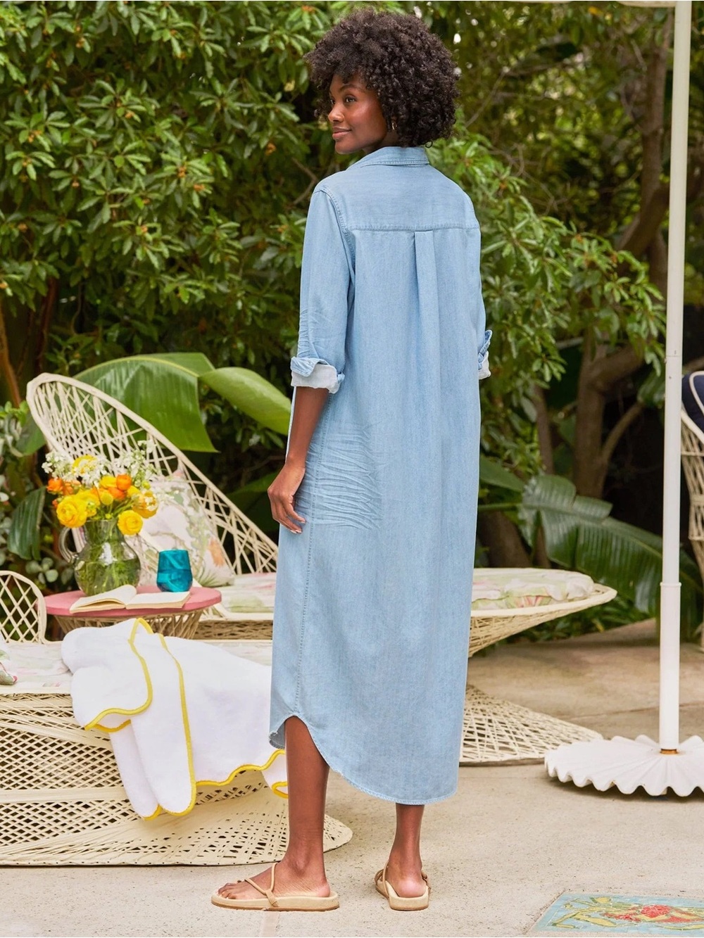 Frank & Eileen Rory Maxi Denim Shirtdress, Classic Blue Wash, XS - Picture 14 of 15